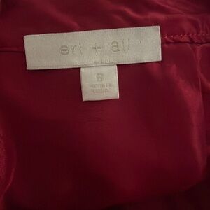 Anthropologie red leather skirt